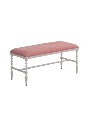 Emilia Microfiber Upholstered Metal Bench - Room & Joy