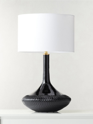 Luxor Black Glass Table Lamp