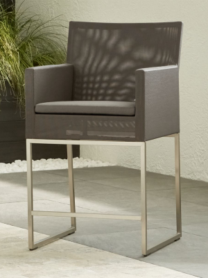 Dune Taupe Counter Stool With Sunbrella ® Cushion