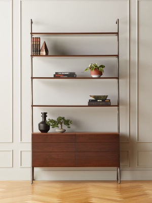 Jaxon Wood And Leather Bookcase