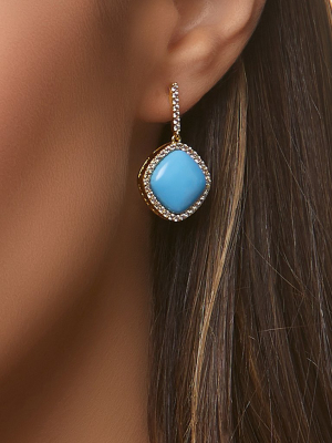 Jacey Drop Earring-gold/white/turquoise