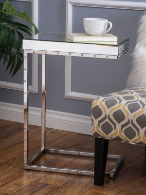 Flynn Side Table With Rivet - Mirror - Christopher Knight Home