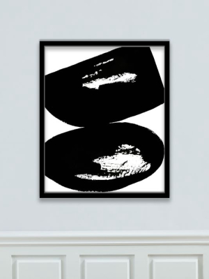 The Arts Capsule Framed Canvas Print - Black & White Stroke 14