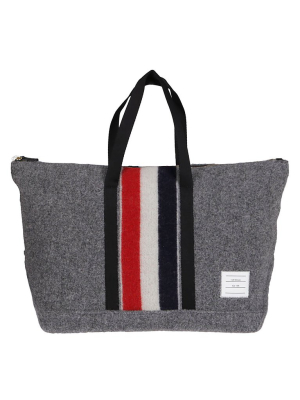 Thom Browne Stripe Webbing Strapped Tote Bag