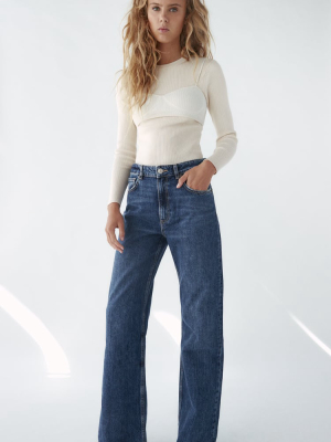 Relaxed Flared Hi Rise Jeans