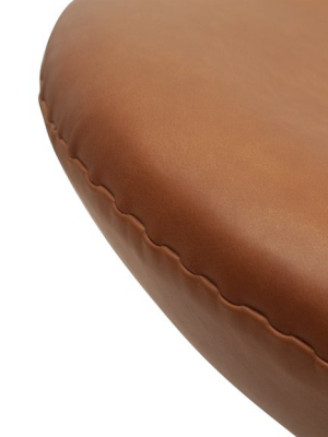 Egg Ottoman - The Egg Ottoman, Brown Premium Leather