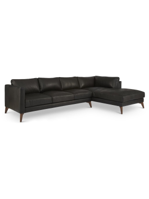 Burbank Arm Right Sectional In Black