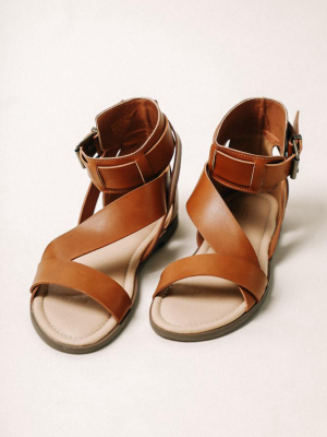 Peyton Ankle Strap Sandals In Brown - Final Sale