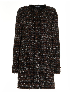 Dolce & Gabbana Checked Tweed Coat