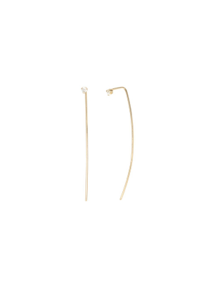 14k Prong Set Diamond Stud Wire Earrings