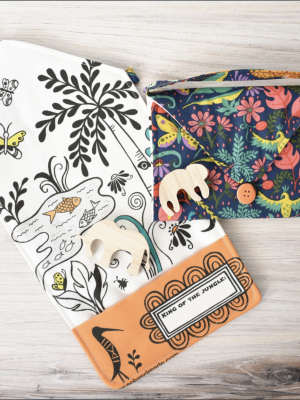 Jungle Playmat Tote With Wood Sloth &amp; Elephant