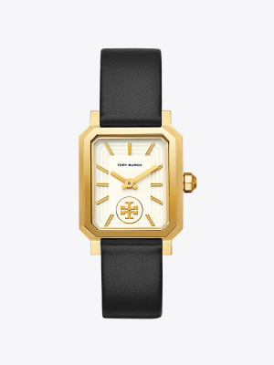 Robinson Watch, Black Leather/gold-tone, 27 X 29 Mm