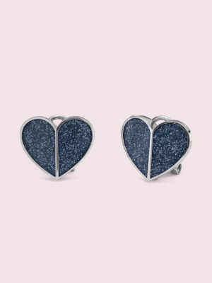 Heritage Spade Glitter Heart Statement Studs