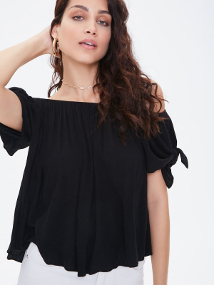 Self-tie Bell Sleeve Top