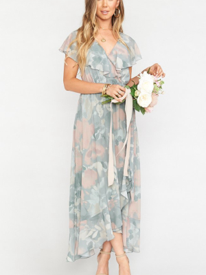 Jess Ruffle Midi Dress ~ Sage I Do Floral