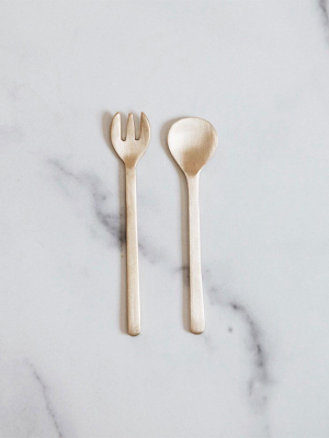 Brass Dessert Utensil Set