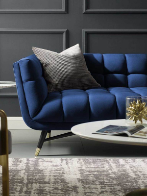 Adrianna Upholstered Velvet Sofa Midnight Blue