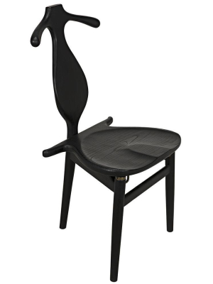 Noir Figaro Black Chair With Jewelry Box