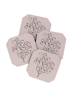 4pk Alisa Galitsyna Eucalyptus Branch Coasters - Society 6