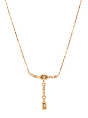 Gravity Marquise & Baguette Drop Necklace