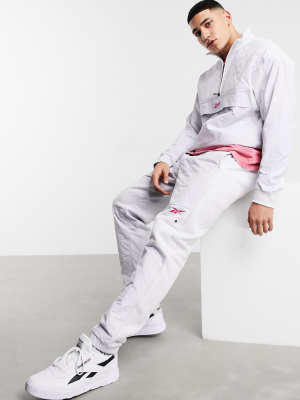 Reebok Training Logo Sweatpants In White