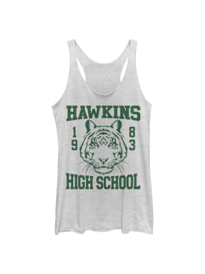 Women's Stranger Things Hawkins High School Tiger 1983 Racerback Tank Top