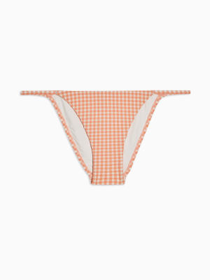 Peach Seersucker Ring Bikini Set