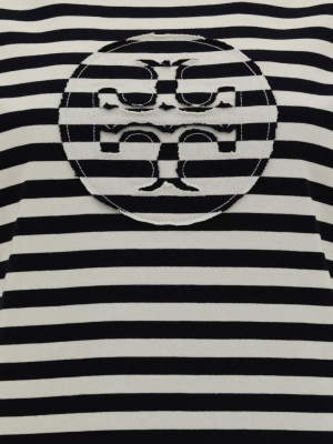 Tory Burch Striped Logo Patch T-shirt