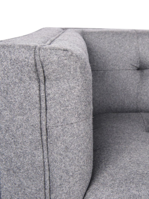 Sonora Light Grey Wool Tufted Sofa