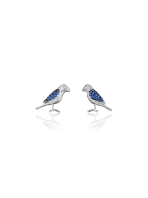 Wonderland Lovebird Sapphire Stud Earrings