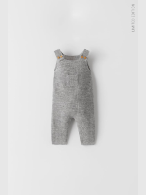 Textured Knit Overalls Premium