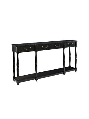Spencer Spindle Console Table Black Crackle - Powell Company