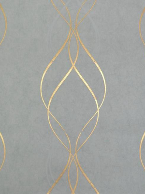 Aurora Wallpaper In Blue And Gold By Antonina Vella For York Wallcoverings