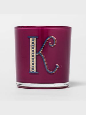 7oz Glass Alphabetical Soy Wax Monogram Candle - Opalhouse™