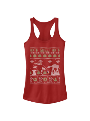 Junior's Star Wars Ugly Christmas Hoth Sweet Hoth Racerback Tank Top