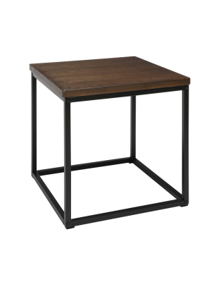 Industrial Modern Wood Top/metal Frame Side Table - Ofm