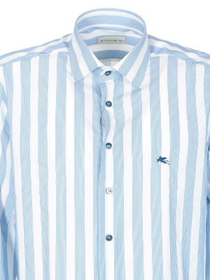 Etro Striped Logo Detail Shirt