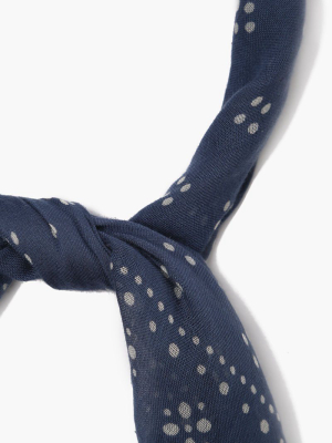 Dark Denim Vintage Polka Dot Bandana