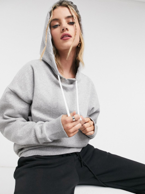 Reebok Training Oversized Hoodie In Gray With Back Logo