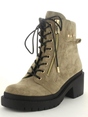 Modern Punk Khaki Women's Boot