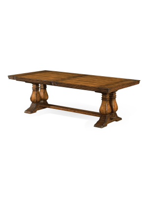 Figured Walnut Large Extending Refectory Table