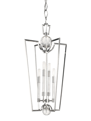 Waterloo 4 Light Pendant Polished Nickel