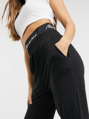 Missguided Sweatpants With Logo In Black