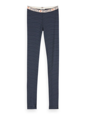 Scotch Shrunk Navy Stripe Legging