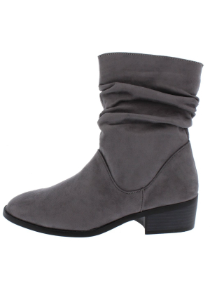 Kennedy02 Grey Relaxed Side Zip Crew Boot