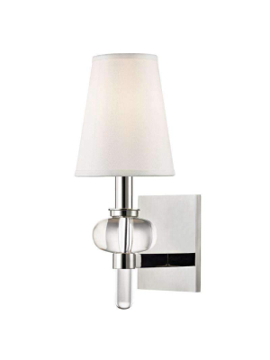 Luna 1 Light Wall Sconce Polished Nickel