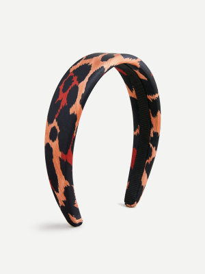 Wide Headband In Classic Leopard Print
