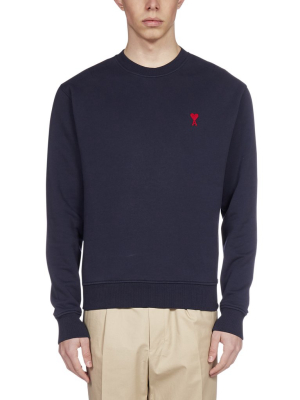 Ami Logo Embroidered Crewneck Sweatshirt