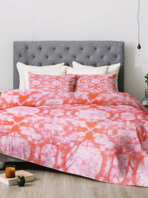 Schatzi Brown Bexeley Tie Dye Pink Duvet Set - Deny Designs