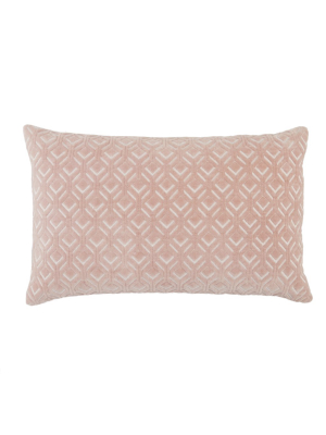 Jaipur Living Colinet Trellis Blush/ Silver Down Lumbar Pillow